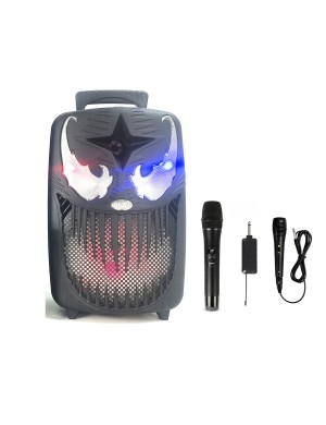 Портативная акустическая система BIG HALLOWEEN (USB/MP3/FM/BT + шнуровый и радиомикрофон)