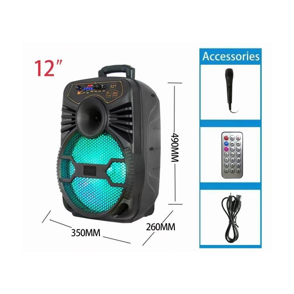 Акустична система портативна BIG 12AVENGER (USB/MP3/FM/BT + шнуровий мікрофон) Акустична система портативна BIG 12AVENGER (USB/MP3/FM/BT + шнуровий мікрофон)