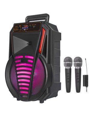 Акустическая система портативная BIG THUNDERER (USB/MP3/FM/BT + 2 аккумуляторных радио микрофона)