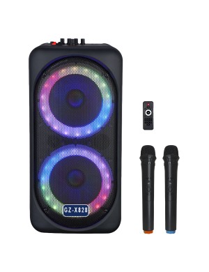 Акустическая система портативная BIG JB X828 (USB/MP3/FM/BT/TWS + 2 VHF микрофона)