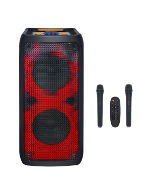 Портативная акустическая система BIG JB300FLAME (USB/MP3/FM/BT/TWS + 2 VHF микрофона)