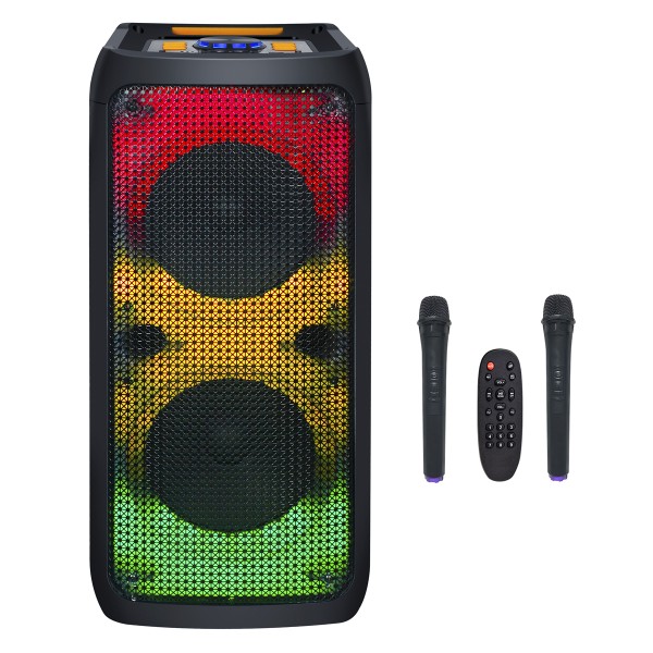 Акустична система портативна BIG JB300FLAME (USB/MP3/FM/BT/TWS + 2 VHF мікрофона) Акустична система портативна BIG JB300FLAME (USB/MP3/FM/BT/TWS + 2 VHF мікрофона)