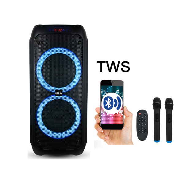 Акустична система портативна JB500PARTY BOX (USB/MP3/FM/BT/TWS + 2 VHF мікрофона)