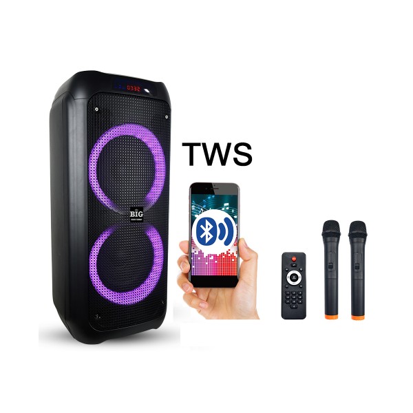 Акустична система портативна JB500PARTY BOX (USB/MP3/FM/BT/TWS + 2 VHF мікрофона)