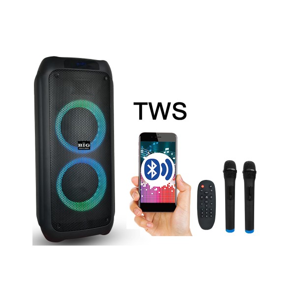 Акустична система портативна JB500PARTY BOX (USB/MP3/FM/BT/TWS + 2 VHF мікрофона)