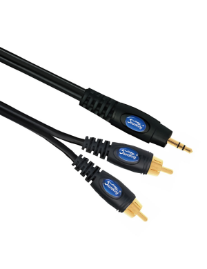 Готовый кабель 2 тюльпана-"папа" - миниджек-"папа" стерео (1/8 "Jack TRS male) SOUNDKING SKBI147