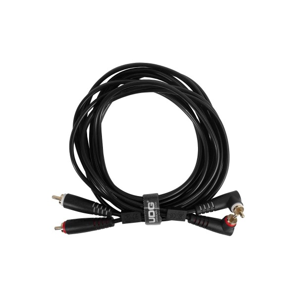 Міжблочний кабель 2 x RCA тато - 2 x RCA тато UDG Set RCA Straight-RCA Angled Black 3m (U97005BL)