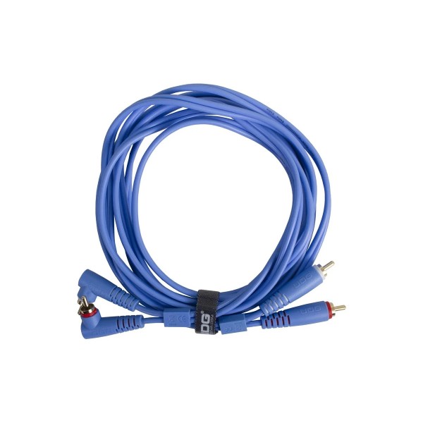 Міжблочний кабель 2 x RCA тато - 2 x RCA тато UDG Set RCA Straight-RCA Angled Blue 3m (U97005LB)
