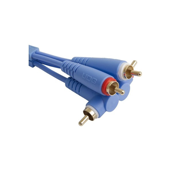 Міжблочний кабель 2 x RCA тато - 2 x RCA тато UDG Set RCA Straight-RCA Angled Blue 3m (U97005LB)