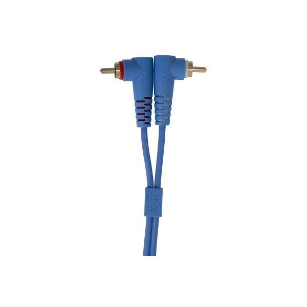 Міжблочний кабель 2 x RCA тато - 2 x RCA тато UDG Set RCA Straight-RCA Angled Blue 3m (U97005LB)