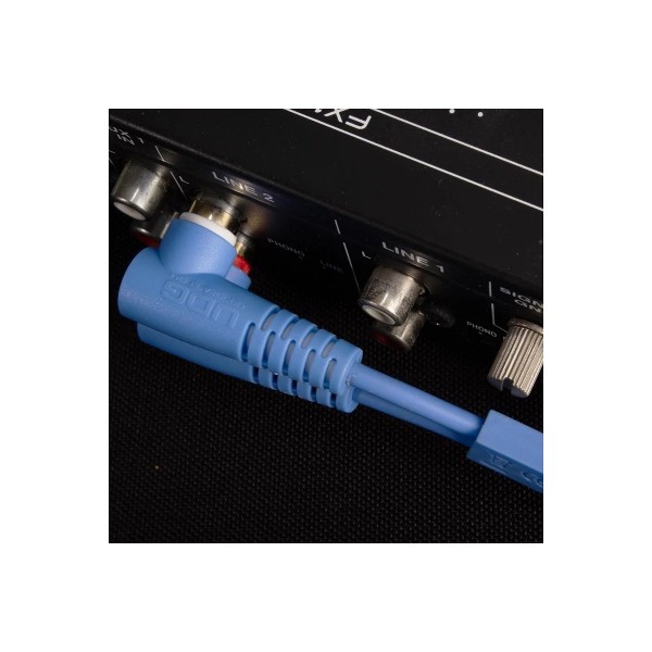 Міжблочний кабель 2 x RCA тато - 2 x RCA тато UDG Set RCA Straight-RCA Angled Blue 3m (U97005LB)