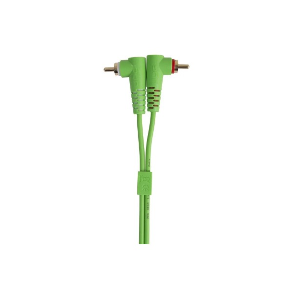 Міжблочний кабель 2 x RCA тато - 2 x RCA тато UDG Set RCA Straight-RCA Angled Green 3m (U97005GR)
