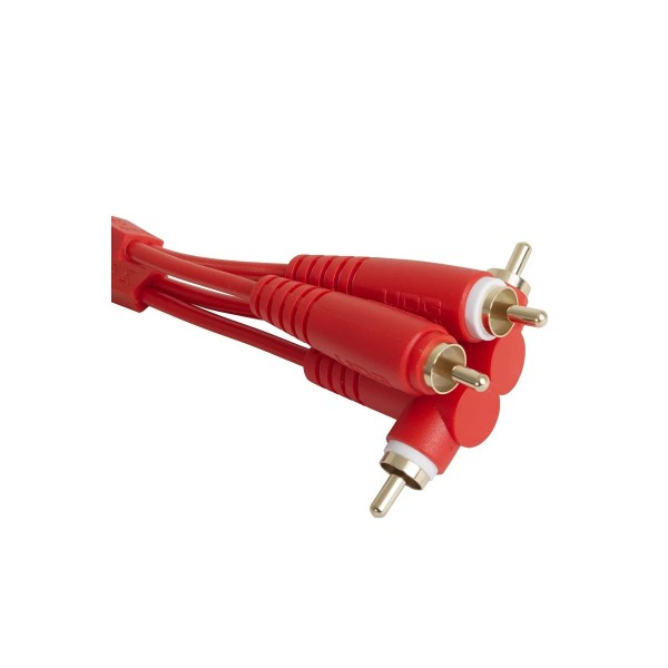 Міжблочний кабель 2 x RCA тато - 2 x RCA тато UDG Set RCA Straight-RCA Angled Red 3m (U97005RD)