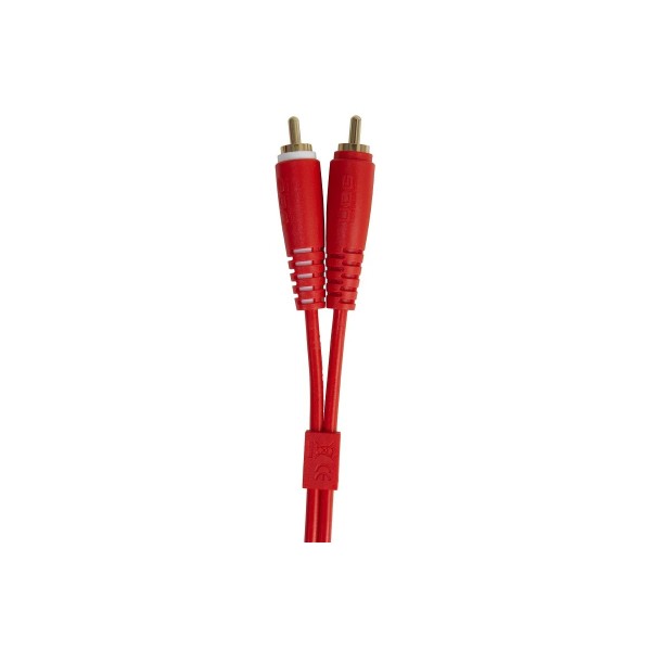 Міжблочний кабель 2 x RCA тато - 2 x RCA тато UDG Set RCA Straight-RCA Angled Red 3m (U97005RD)