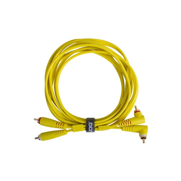 Міжблочний кабель 2 x RCA тато - 2 x RCA тато UDG Set RCA Straight-RCA Angled Yellow 3m (U97005YL)
