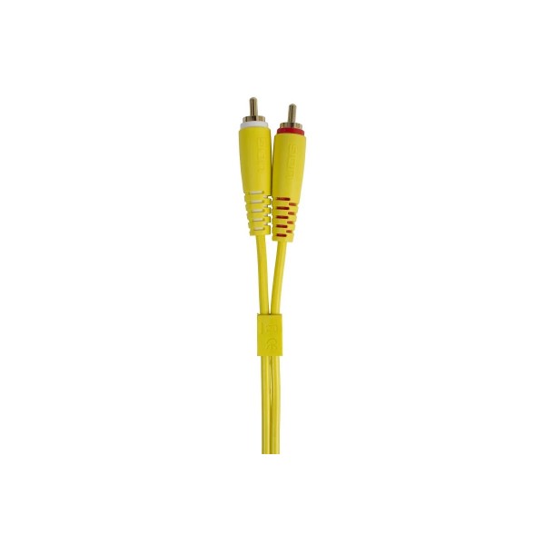 Міжблочний кабель 2 x RCA тато - 2 x RCA тато UDG Set RCA Straight-RCA Angled Yellow 3m (U97005YL)