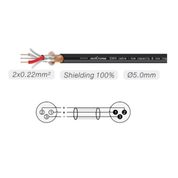 Готовий DMX кабель Roxtone SDXX100L3, 3 м