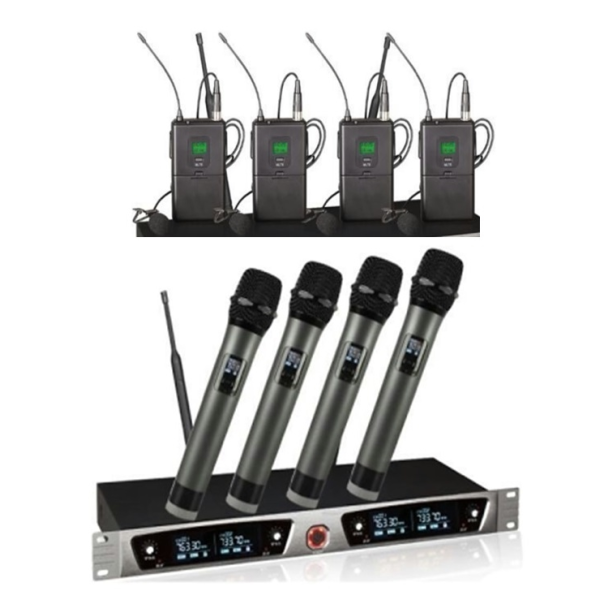 Радіосистема з чотирма ручними мікрофонами та чотирма петличними (головними) мікрофонами Emiter-S TA