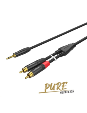Межблочный кабель 2 x RCA - mini Jack 3.5 мм стерео папа Roxtone PACC150L2, 2м