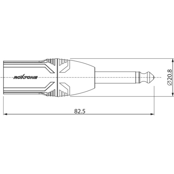 Перехідник 6.3 Jack mono (тато) - XLR male (тато) Roxtone RA2XMJM