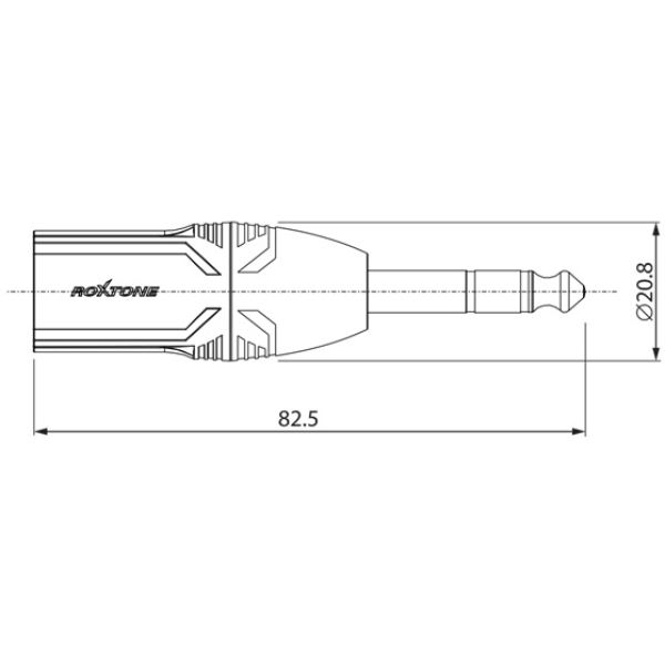 Перехідник Roxtone RA3XMJM 6.3mm Jack male stereo - XLR male (тато)