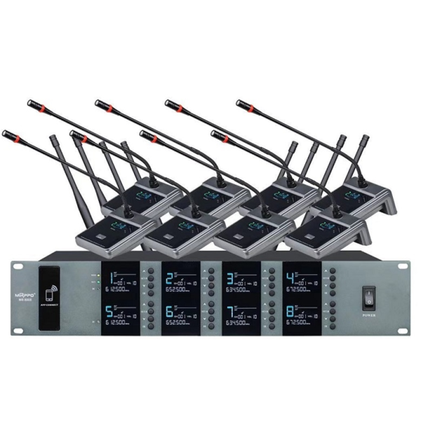 Радіосистема з вісьмома конференц-мікрофонами Emiter-S TA-7808C Радіосистема з вісьмома конференц-мікрофонами Emiter-S TA-7808C