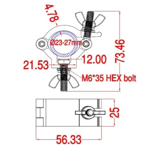 Струбцина для кріплення світлових приладів Emiter-S 225P125-DM6D Струбцина для кріплення світлових приладів Emiter-S 225P125-DM6D