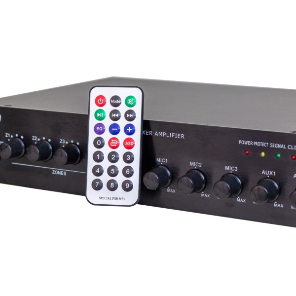 Трансляційний мікшер-підсилювач з USB DV audio LA-120.4P Трансляційний мікшер-підсилювач з USB DV audio LA-120.4P