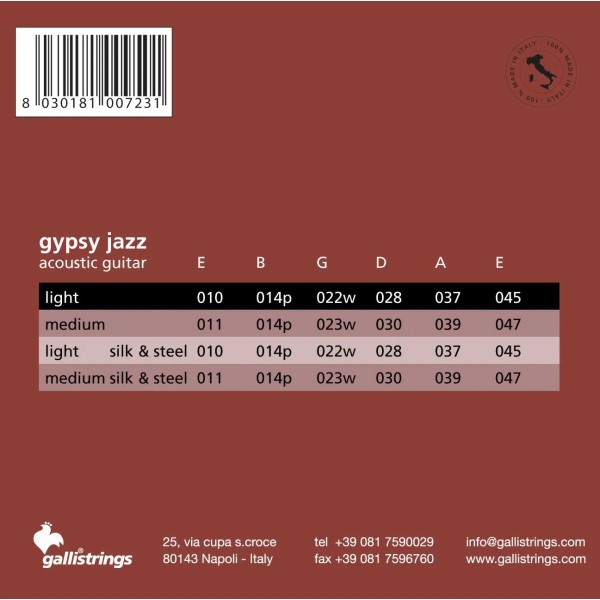 Струни для акустичної гітари Gallistrings GSB10BE BALL END LIGHT