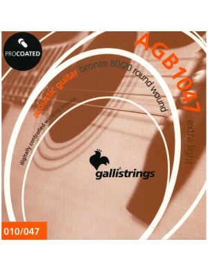 Струни для акустичної гітари Gallistrings AGB1047 EXTRA LIGHT