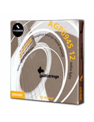 Струни для акустичної гітари Galli PROcoated AGP0945-12 (09-45) Extra Light