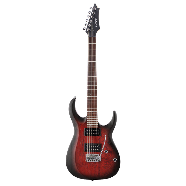 Електрогітара CORT X100 (Open Pore Black Cherry Burst)