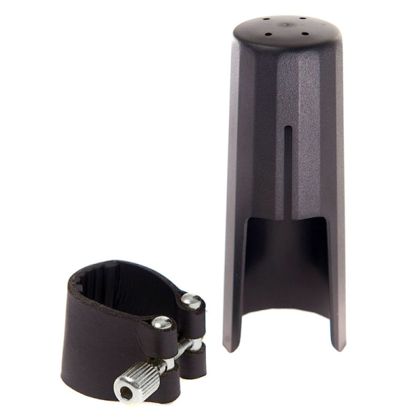 Лігатура і ковпачок для тенор саксофона J.MICHAEL D04 Leather Clamp and Cap for Tenor Sax Лігатура і ковпачок для тенор саксофона J.MICHAEL D04 Leather Clamp and Cap for Tenor Sax
