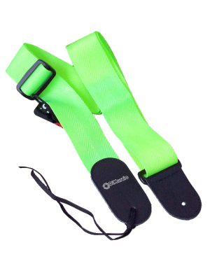 Ремінь для гітари DIMARZIO DD3100N NYLON W / LEATHER ENDS (NEON GREEN)