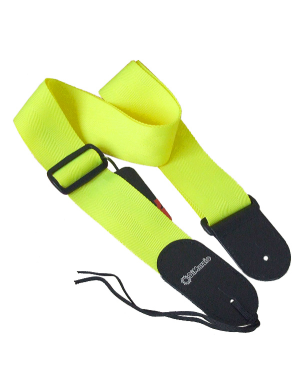 Ремінь для гітари DIMARZIO DD3100N NYLON W / LEATHER ENDS (NEON YELLOW)