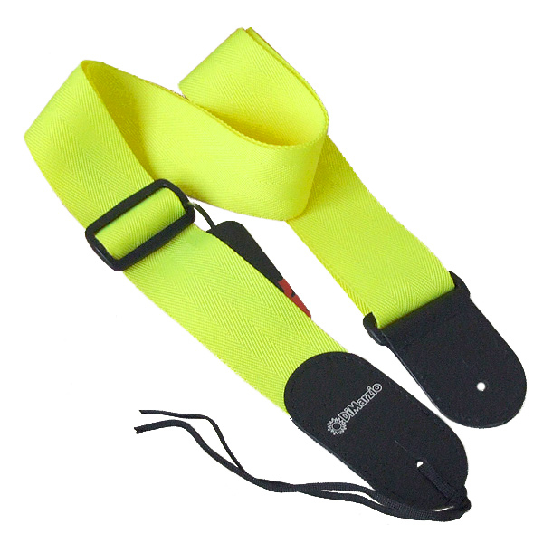 Ремінь для гітари DIMARZIO DD3100N NYLON W / LEATHER ENDS (NEON YELLOW)