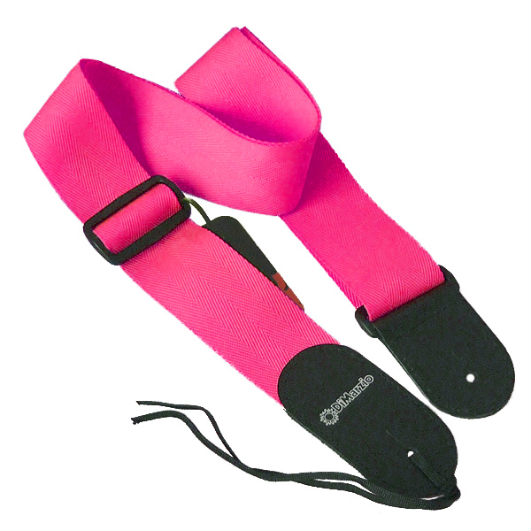 Ремінь для гітари DIMARZIO DD3100N NYLON W / LEATHER ENDS (NEON PINK)