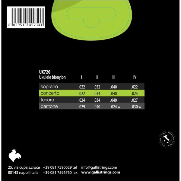 Струни для укулеле Gallistrings UX720