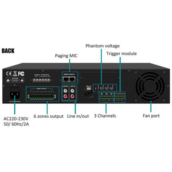 Трансляційний підсилювач потужності з конференц-мікрофоном DSPPA DMA6350U