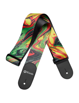 Ремінь для гітари DIMARZIO DD3141 STEVE VAI w / Leather Ends - Green Universe