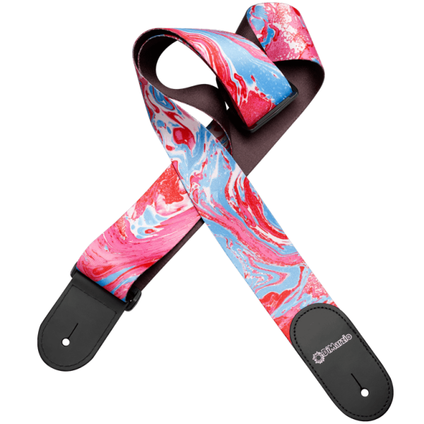 Ремінь для гітари DIMARZIO DD3144 STEVE VAI w / Leather Ends - Blue Cherry Universe