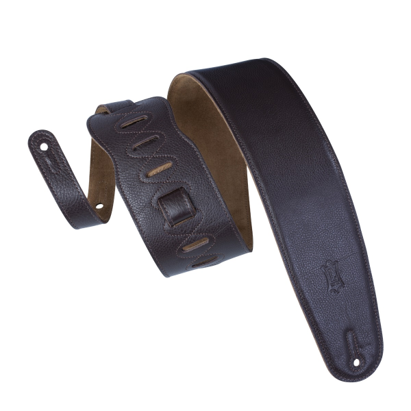 Ремінь для бас-гітари  LEVY'S M4GF-DBR CLASSICS SERIES PADDED GARMENT LEATHER BASS STRAP (DARK BROWN