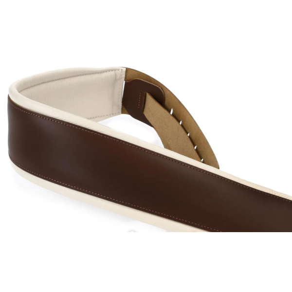 Ремінь для бас-гітари з м'якою підкладкою LEVY'S M26PD-BRN_CRM GUITAR STRAP (BROWN, CREAM)