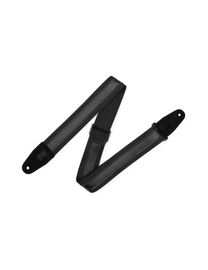 Гітарний ремінь LEVY'S MC2CG-BLK-BLK Cotton Combo Guitar Strap – Black Cotton with Black Leather Str