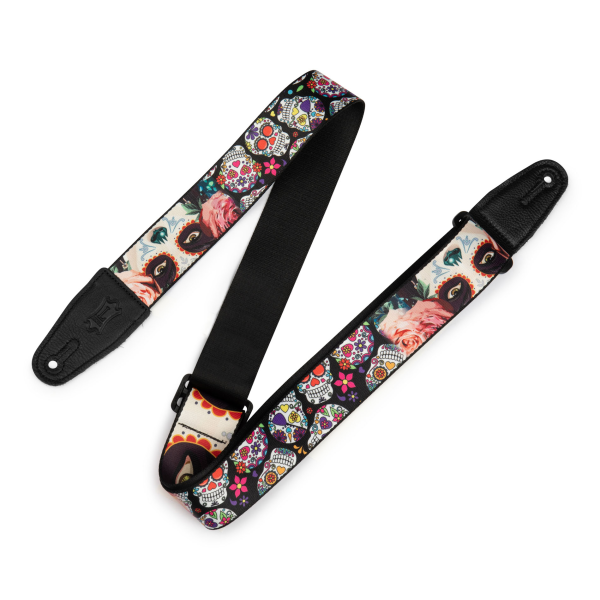 Гітарний ремінь LEVY'S MP2CAL-002 2″ Poly Calaca Guitar Strap – Eyes