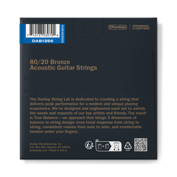 Струни для електрогітари DUNLOP DAB1356 80/20 BRONZE MEDIUM (13-56)