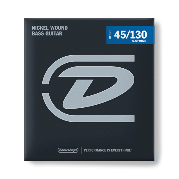 Струни для бас-гітари DUNLOP DBN45130 NICKEL PLATED STEEL MEDIUM 5 STRING 45-130