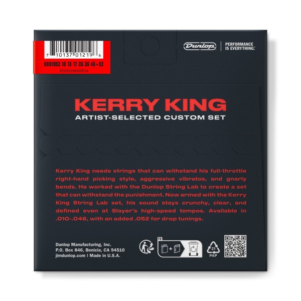 Струни для гітари DUNLOP KKN1052 String Lab Series Kerry King (10-52)