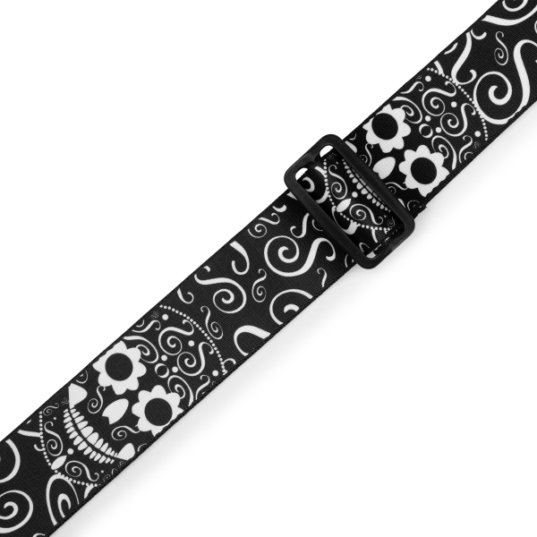 Гітарний ремінь LEVY'S MP2CAL-003 2″ Poly Calaca Guitar Strap – Skulls