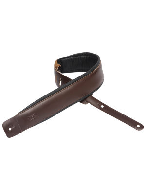 Гітарний ремінь LEVY'S DM1PD-DBR Larsen Leather Deluxe Series, шкіряний, темно-коричневий